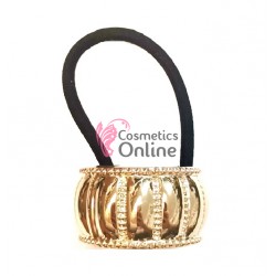 Inel pentru prins parul din plastic model ILM017 Auriu cu model